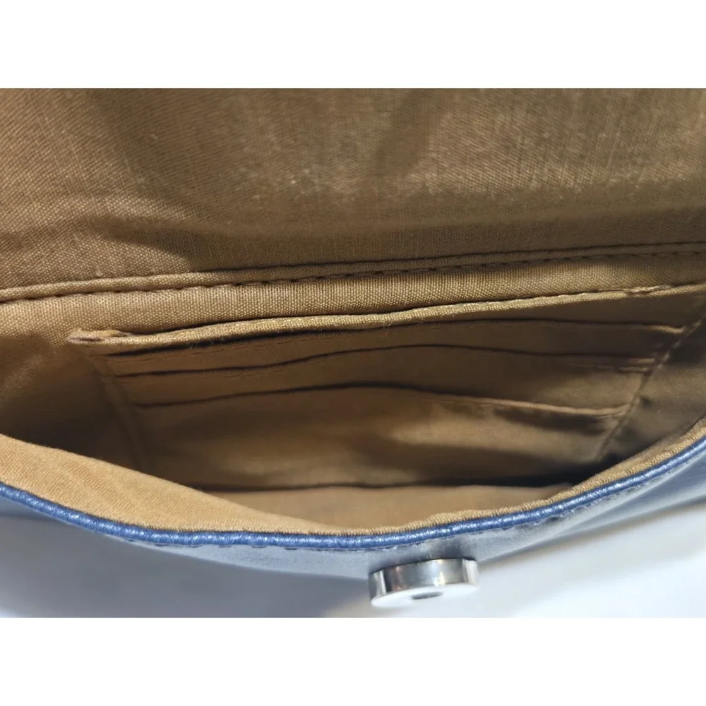 Relic Brand Collection ColorBlock Crossbody Bag Purse Faux Leather Navy/Tan Smal